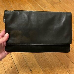 Black clutch with strap
